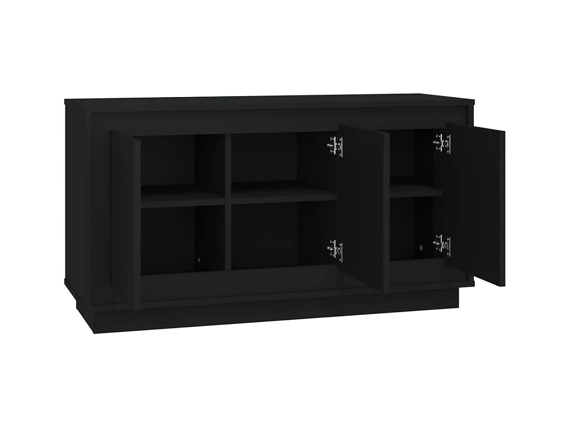 Credenza buffet cassettiera mobile contenitore organizer cucina soggiorno soggiorno 102 x 35 x 55 cm derivati ​​del legno nero 02_0035817