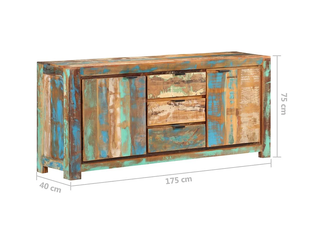 bahut commode armoire bois marron 175 x 40 x 75 cm 02_0029562