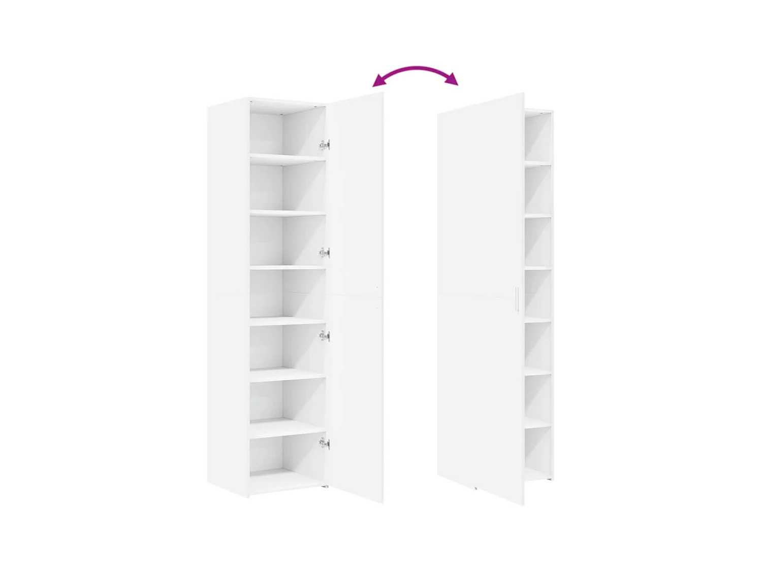 Buffet credenza cassettiera mobile contenitore organizer cucina soggiorno soggiorno alto 45 x 42,5 x 185 cm derivati ​​del legno bianco 02_0032457