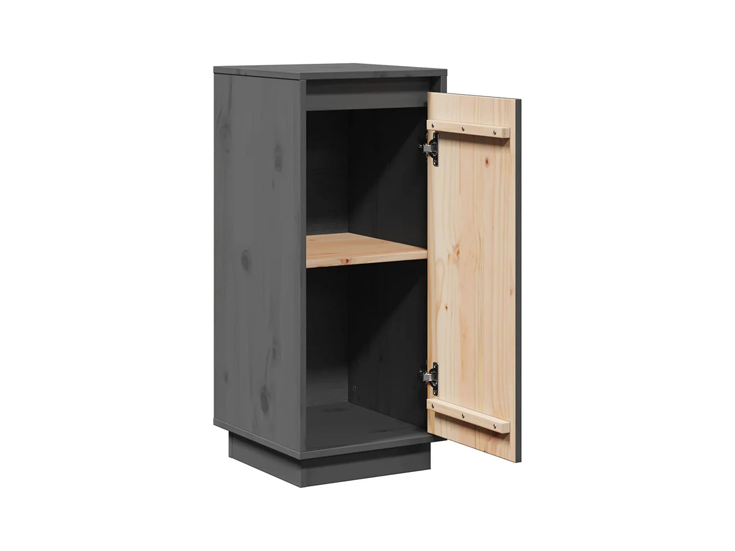 Credenza buffet cassettiera mobile contenitore organizer cucina soggiorno soggiorno set da 2 31,5 x 34 x 75 cm legno massello di pino grigio 02_0036836