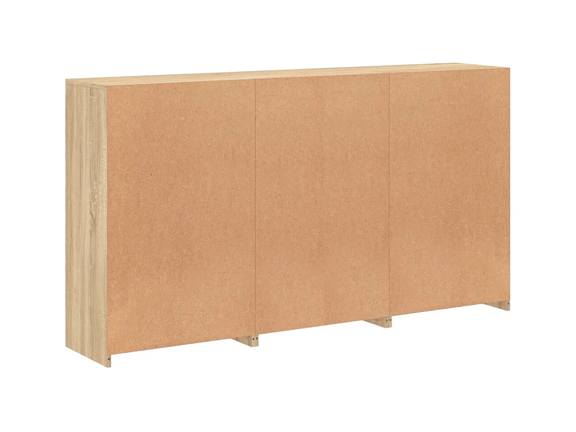 Buffet aparador cômoda armário organizador de unidade cozinha sala sala com luzes LED sonoma 181,5 x 37 x 100 cm marrom 02_0029948