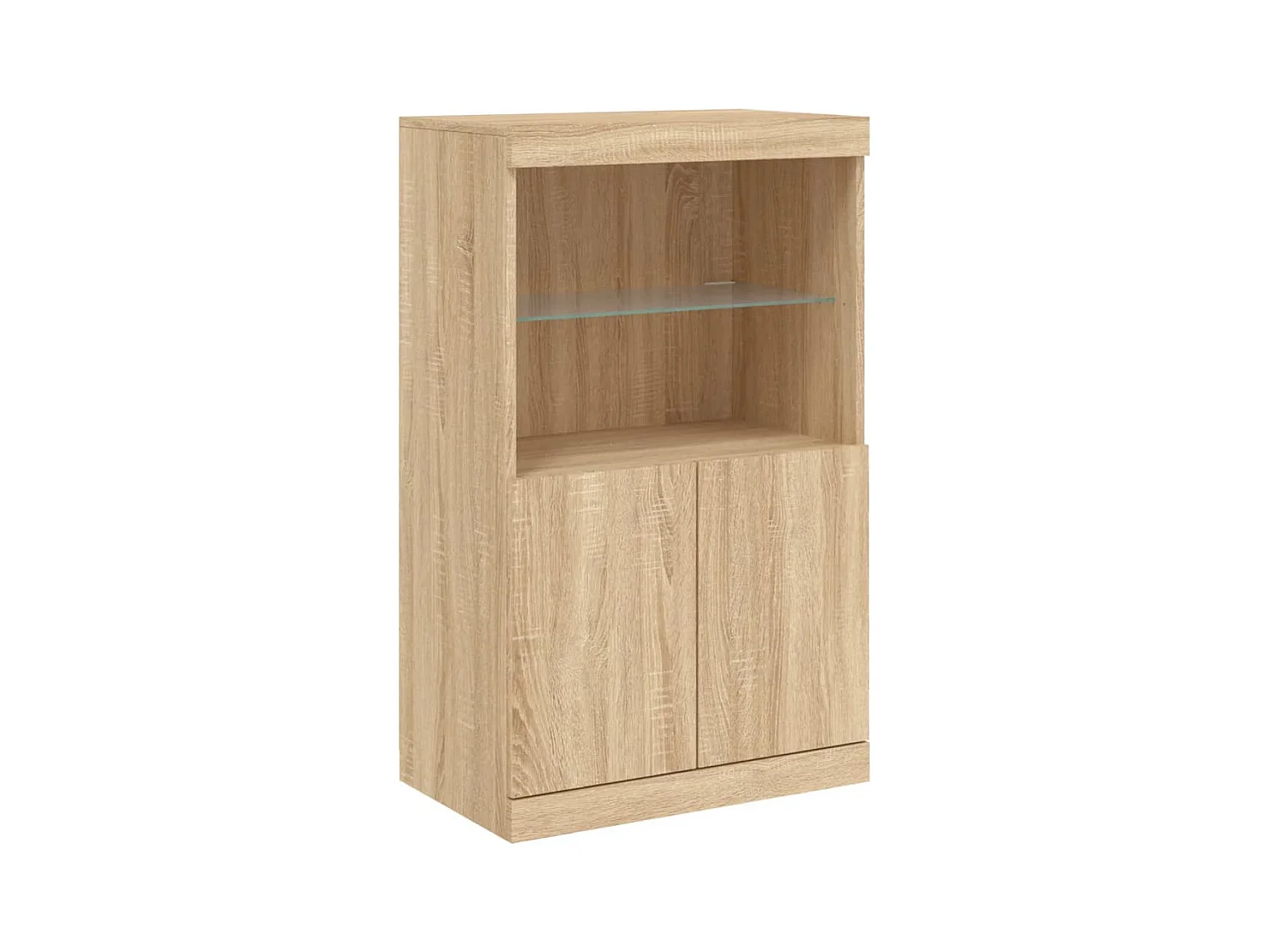 Buffet aparador cômoda armário organizador de unidade cozinha sala sala com luzes LED sonoma 181,5 x 37 x 100 cm marrom 02_0029948