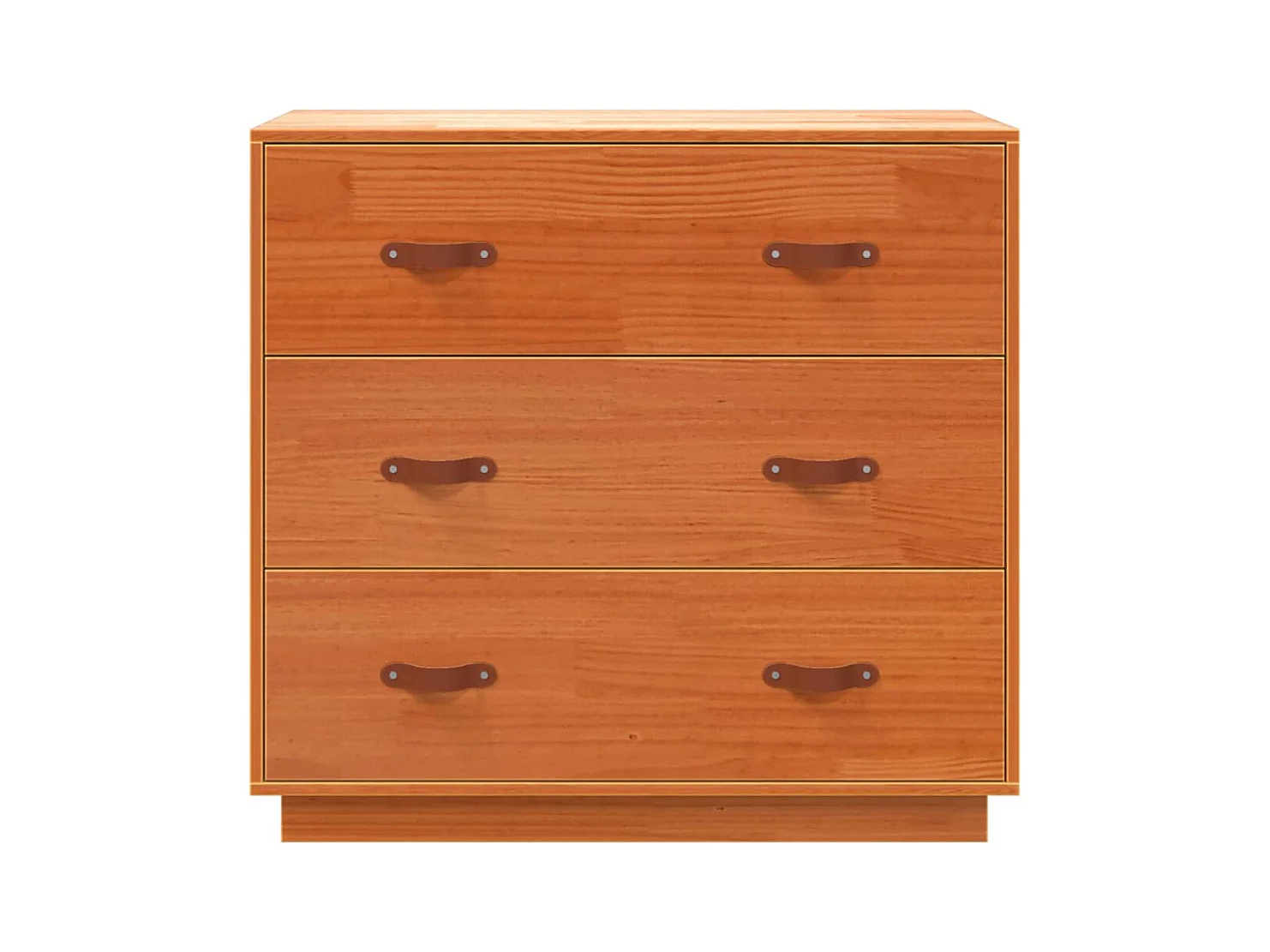 Credenza buffet cassettiera mobile contenitore organizer cucina soggiorno soggiorno cera 80 x 40 x 75 cm legno di pino massiccio marrone 02_0031743