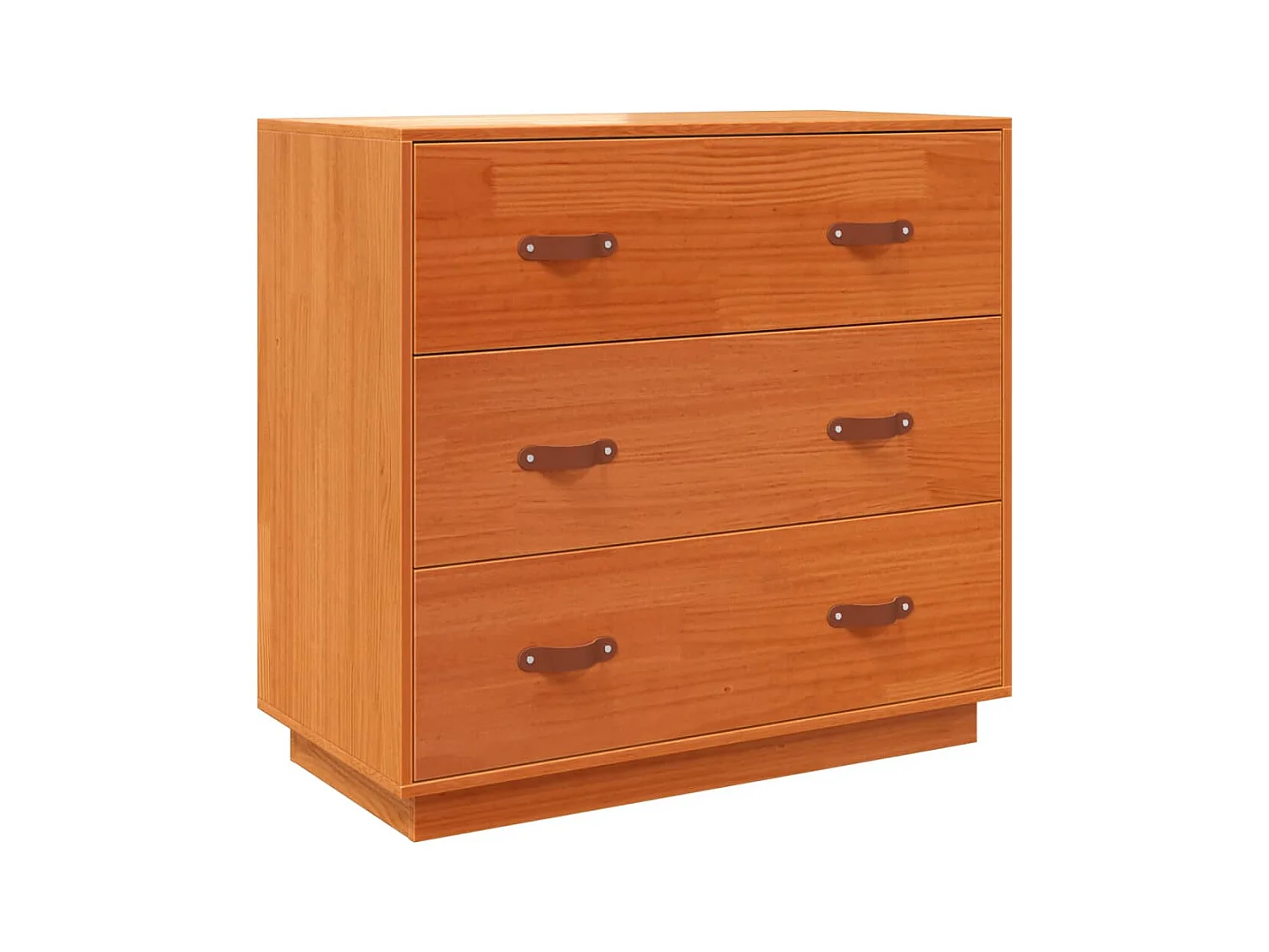 Credenza buffet cassettiera mobile contenitore organizer cucina soggiorno soggiorno cera 80 x 40 x 75 cm legno di pino massiccio marrone 02_0031743