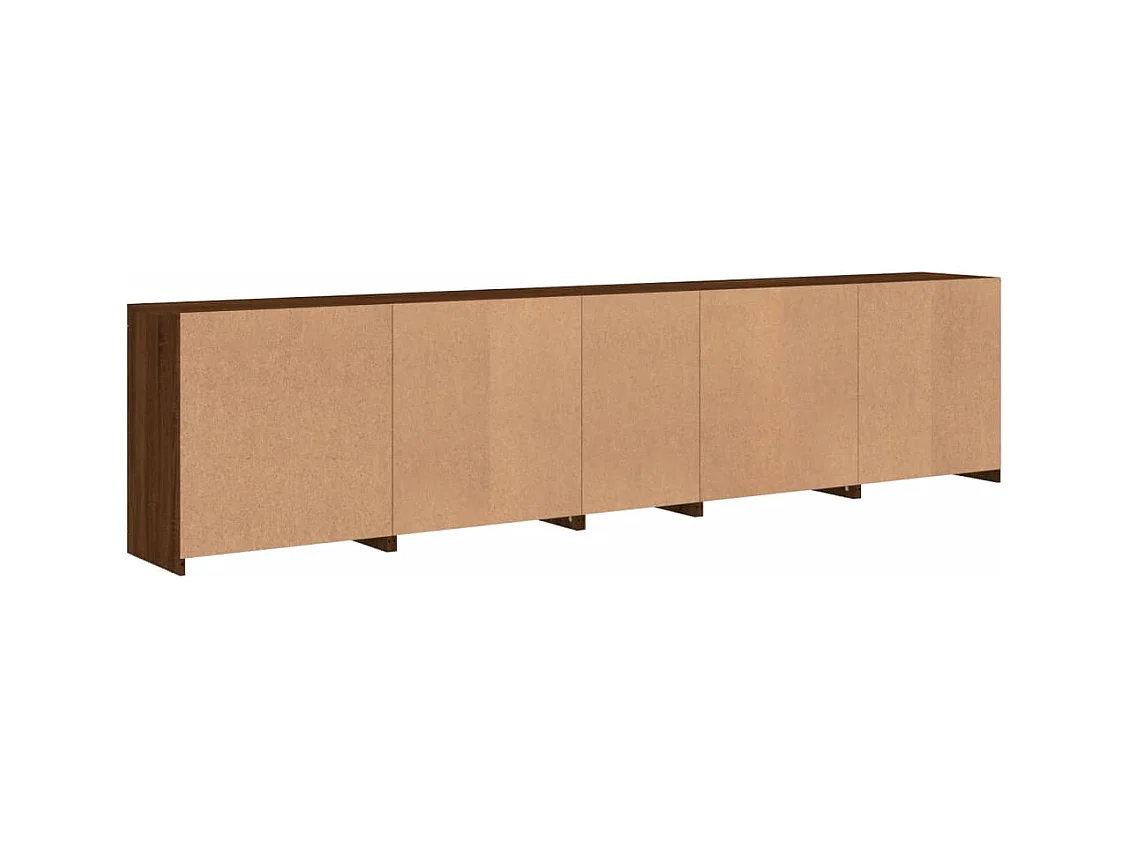 Aparador cômoda armário armário organizador cozinha sala sala com luzes LED 283 x 37 x 67 cm marrom 02_0029919