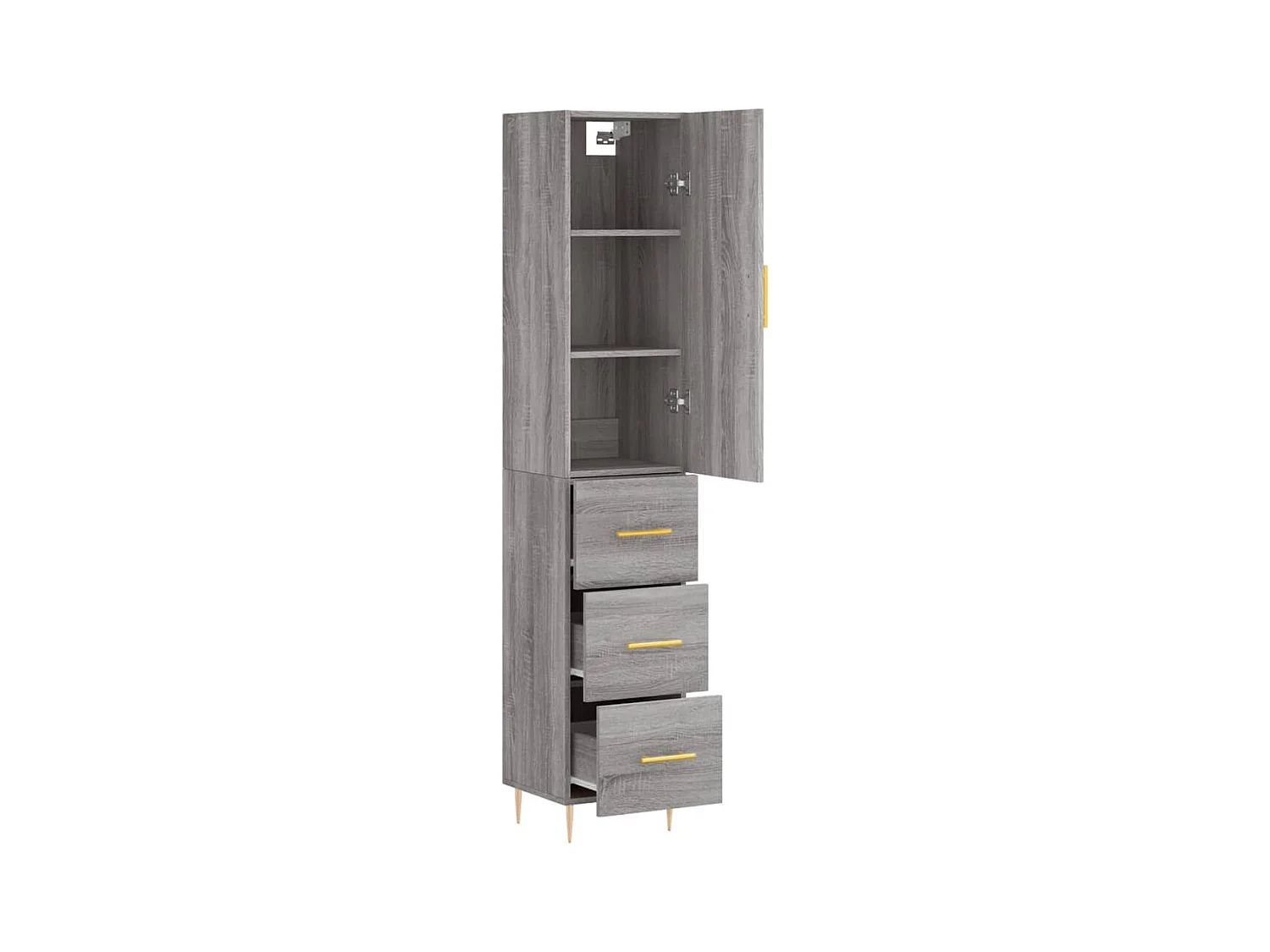 Aparador aparador cómoda armario mueble organizador cocina salón salón alto Sonoma 34,5 x 34 x 180 cm madera contrachapada gris 02_0035303