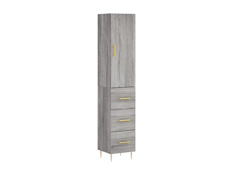 Credenza credenza cassettiera mobile contenitore organizer cucina soggiorno soggiorno alto Sonoma 34,5 x 34 x 180 cm pannelli compositi grigio 02_0035303