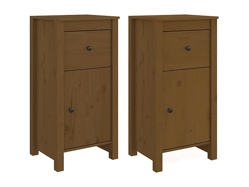 Aparador buffet cómoda armario mueble organizador cocina salón salón juego de 2 40 x 35 x 80 cm madera maciza de pino marrón 02_0036888