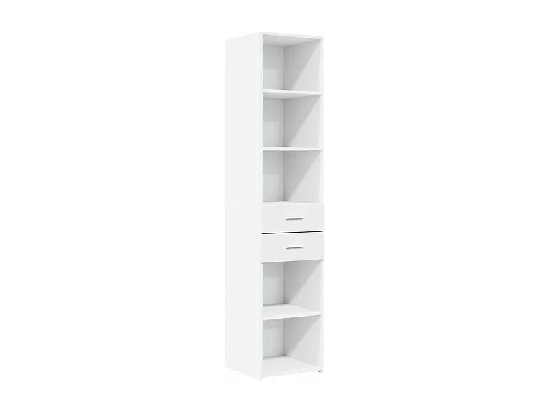 Aparador buffet cómoda mueble mueble de almacenamiento organizador cocina salón salón alto 40 x 42,5 x 185 cm madera contrachapada blanco 02_0032450