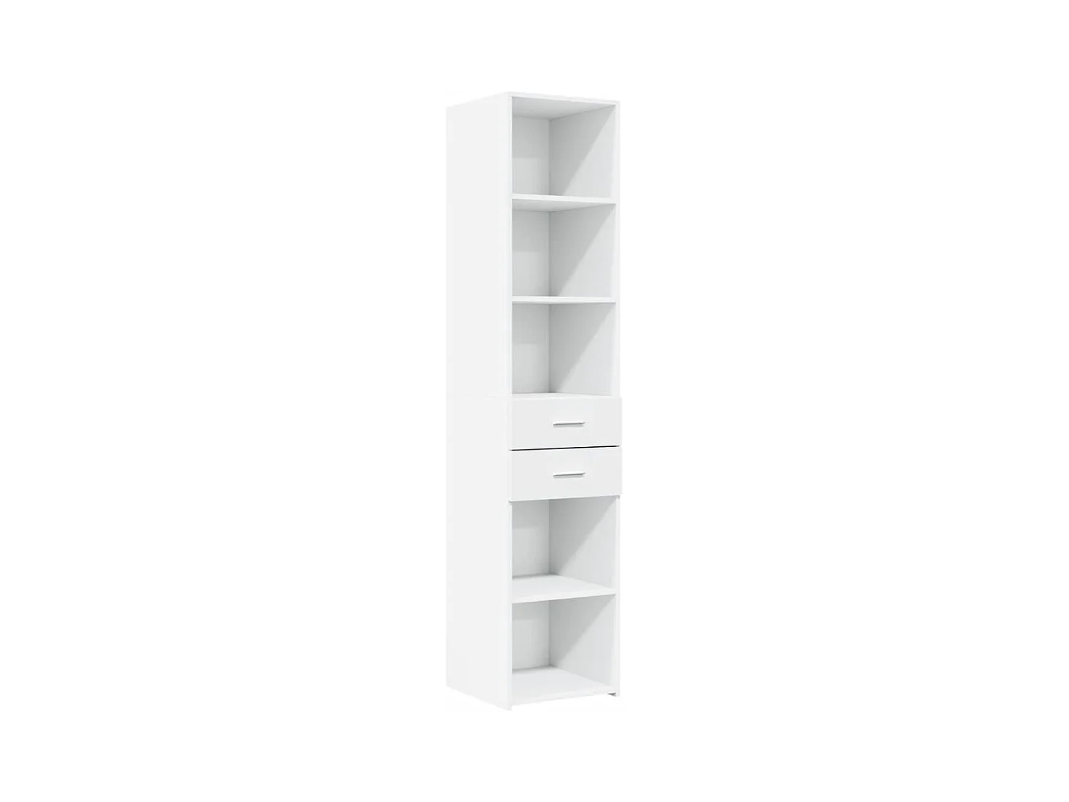 Aparador buffet cómoda mueble mueble de almacenamiento organizador cocina salón salón alto 40 x 42,5 x 185 cm madera contrachapada blanco 02_0032450