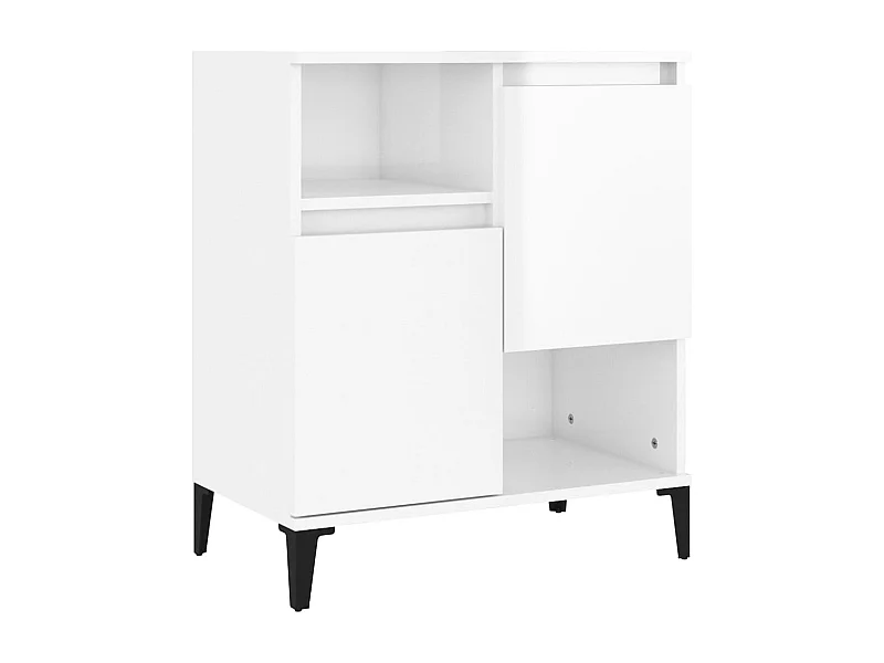 Aparador buffet cómoda mueble mueble de almacenaje organizador cocina salón salón brillante 60 x 35 x 70 cm madera contrachapada blanco 02_0030669