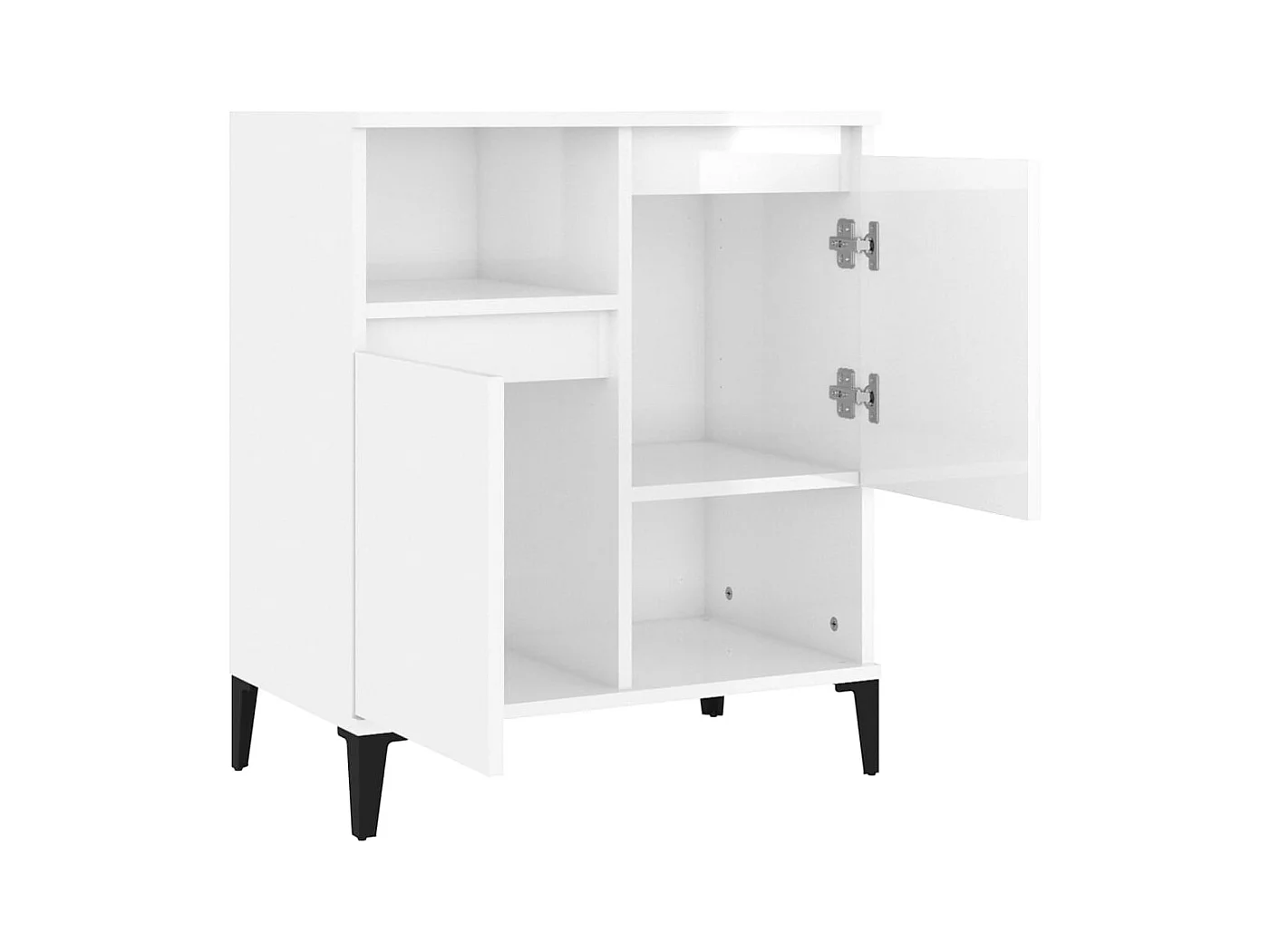 Aparador buffet cómoda mueble mueble de almacenaje organizador cocina salón salón brillante 60 x 35 x 70 cm madera contrachapada blanco 02_0030669