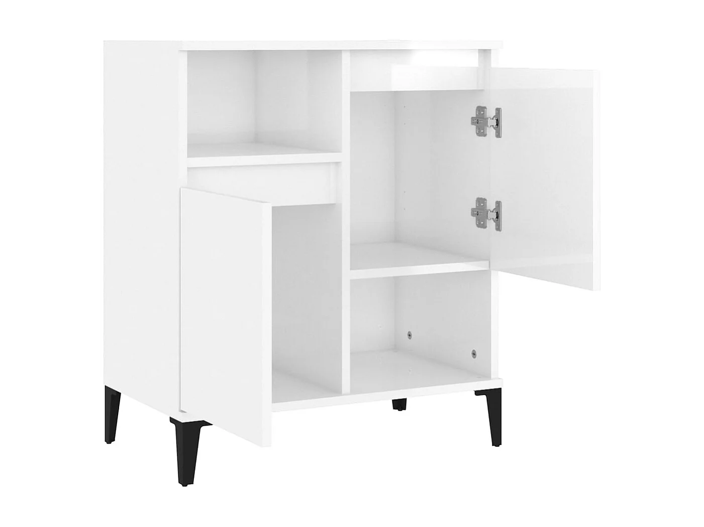 Buffet aparador cômoda armário unidade de armazenamento organizador cozinha sala de estar brilhante 60 x 35 x 70 cm madeira trabalhada branco 02_0030669