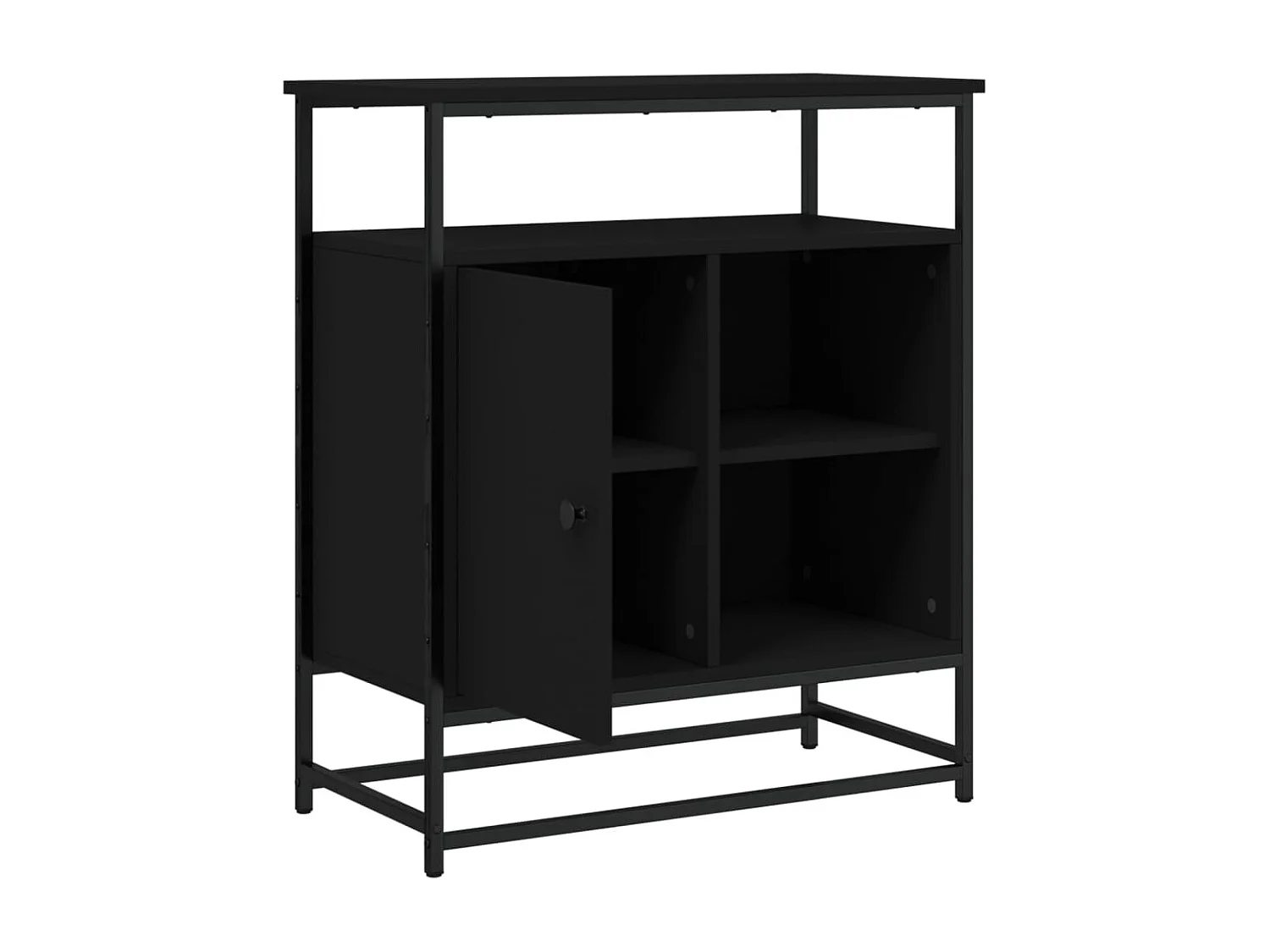 Credenza buffet cassettiera mobile contenitore organizer cucina soggiorno soggiorno 69 x 35 x 80 cm multistrato nero 02_0036091