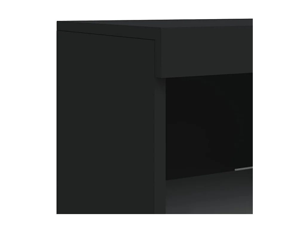 Aparador cómoda cómoda armario mueble organizador cocina salón salón con luces LED 41 x 37 x 100 cm negro 02_0030034