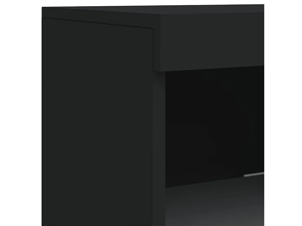 Aparador cômoda armário armário organizador cozinha sala sala com luzes LED 41 x 37 x 100 cm preto 02_0030034