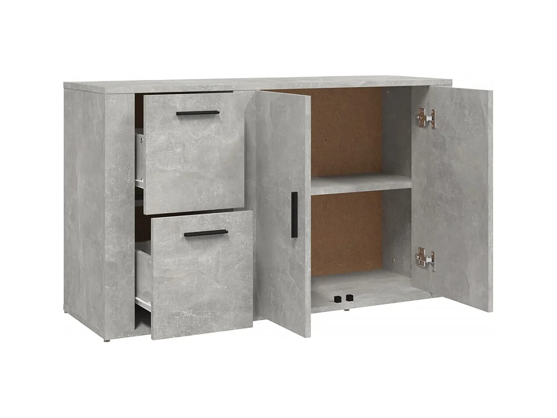 Aparador cômoda armário unidade de armazenamento organizador cozinha sala sala 100 x 33 x 59,5 cm madeira trabalhada cinza 02_0031821