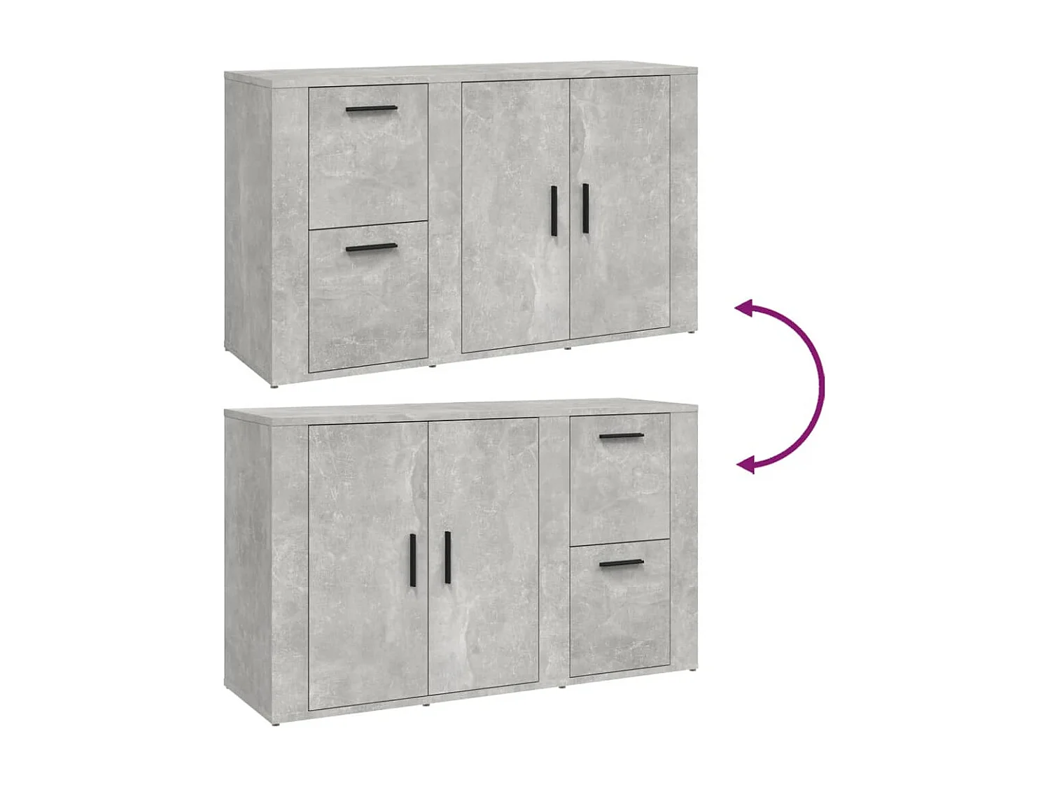 Credenza buffet cassettiera mobile contenitore organizer cucina soggiorno soggiorno 100 x 33 x 59,5 cm derivati ​​del legno grigio 02_0031821