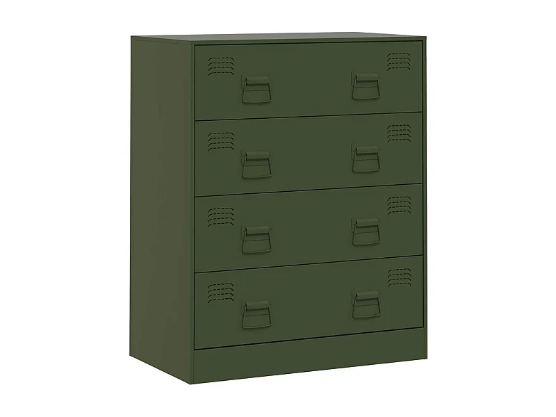 Aparador buffet cómoda armario mueble organizador cocina salón salón oliva 67 x 39 x 83 cm verde acero 02_0036583