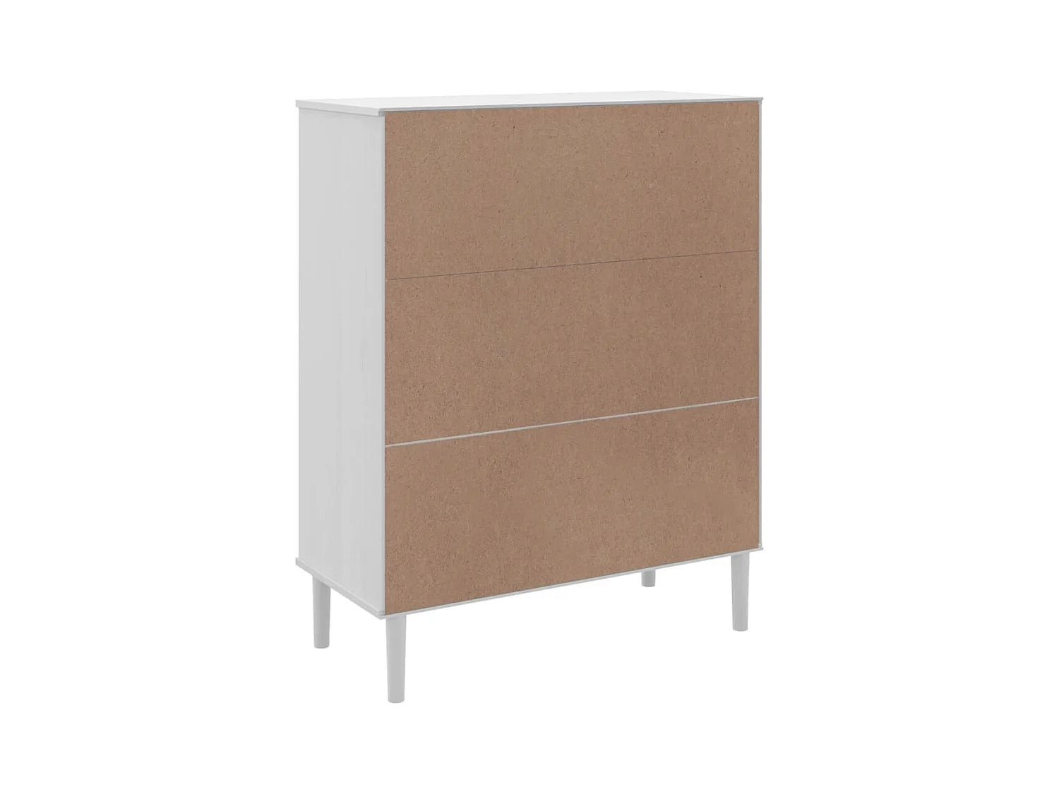 Credenza buffet cassettiera mobile contenitore organizer cucina soggiorno soggiorno effetto rattan 90 x 40 x 112 cm legno massello di pino bianco 02_0036227