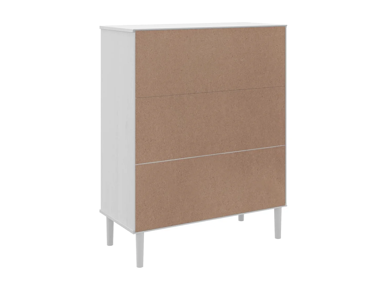 Credenza buffet cassettiera mobile contenitore organizer cucina soggiorno soggiorno effetto rattan 90 x 40 x 112 cm legno massello di pino bianco 02_0036227