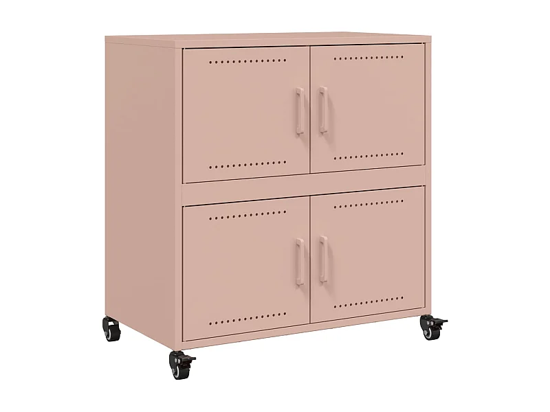 Buffet aparador cômoda armário unidade de armazenamento organizador cozinha sala sala 68 x 39 x 72 cm aço rosa 02_0036213