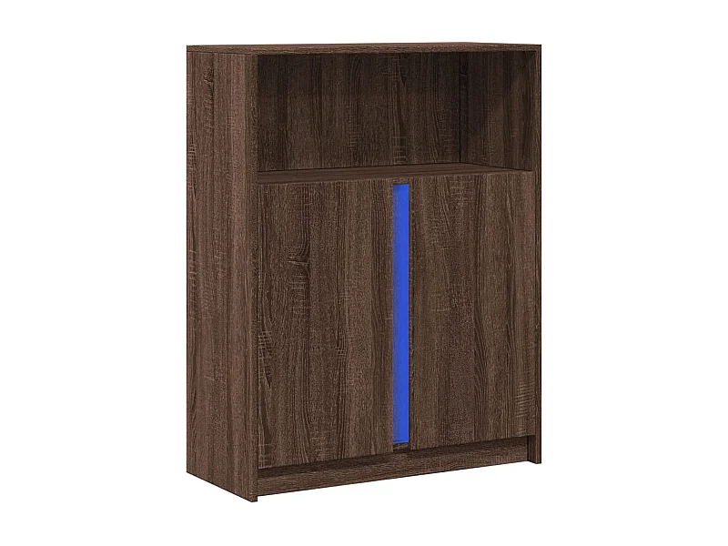 Aparador cómoda cómoda armario mueble organizador cocina salón salón con LED 77 x 34 x 100 cm madera contrachapada marrón 02_0029791