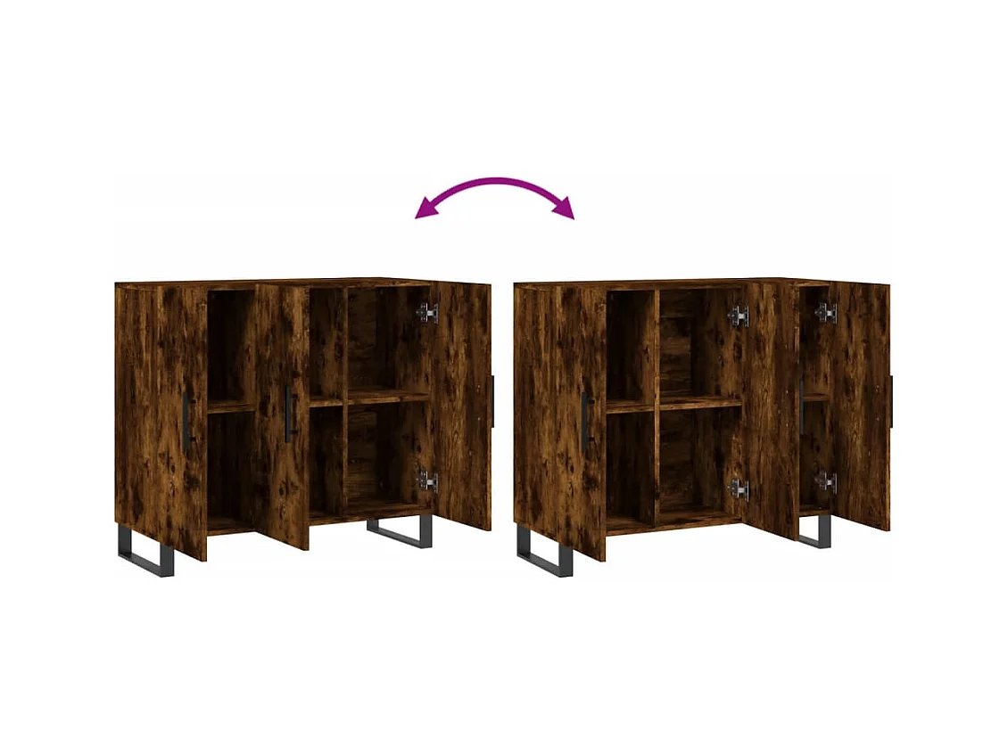 Credenza cassettiera cassettiera mobile contenitore organizer cucina soggiorno soggiorno 90 x 34 x 80 cm derivati ​​del legno marrone 02_0031124