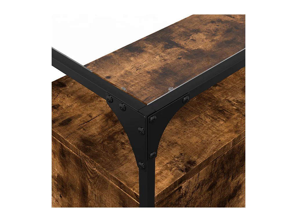 Aparador Aparador Cómoda Gabinete Unidad de Almacenamiento Organizador Cocina Sala de Estar con Tapa de Vidrio Madera de Ingeniería Marrón 02_0029764