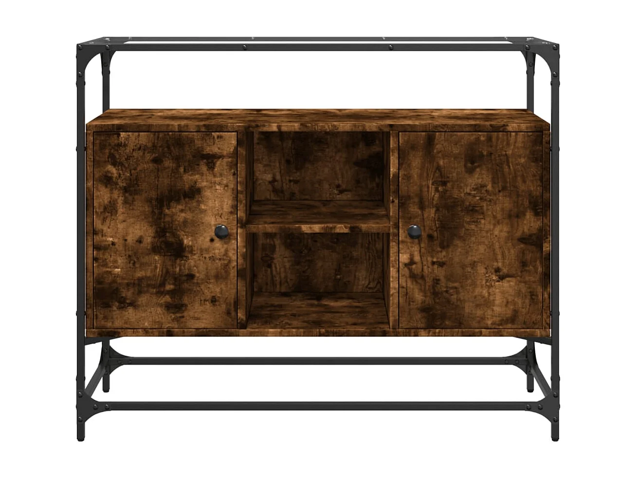 Credenza credenza cassettiera mobile contenitore organizer cucina soggiorno soggiorno con piano in vetro MDF marrone 02_0029764