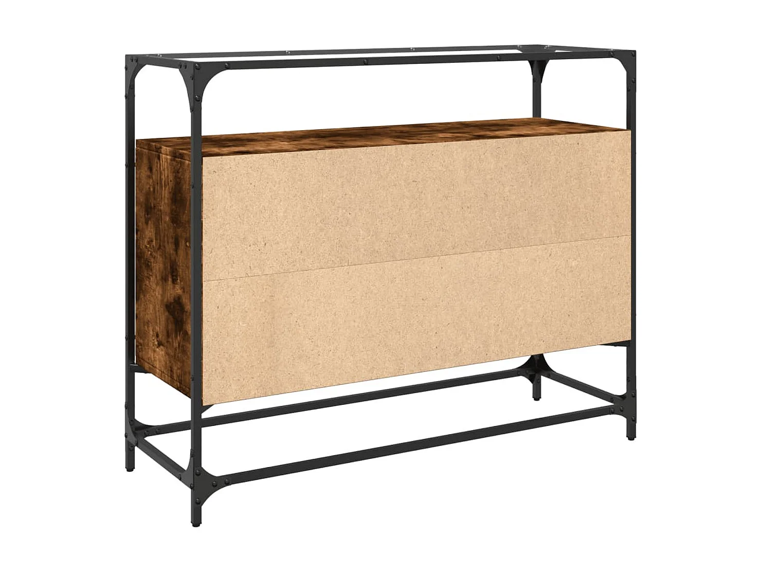 Credenza credenza cassettiera mobile contenitore organizer cucina soggiorno soggiorno con piano in vetro MDF marrone 02_0029764