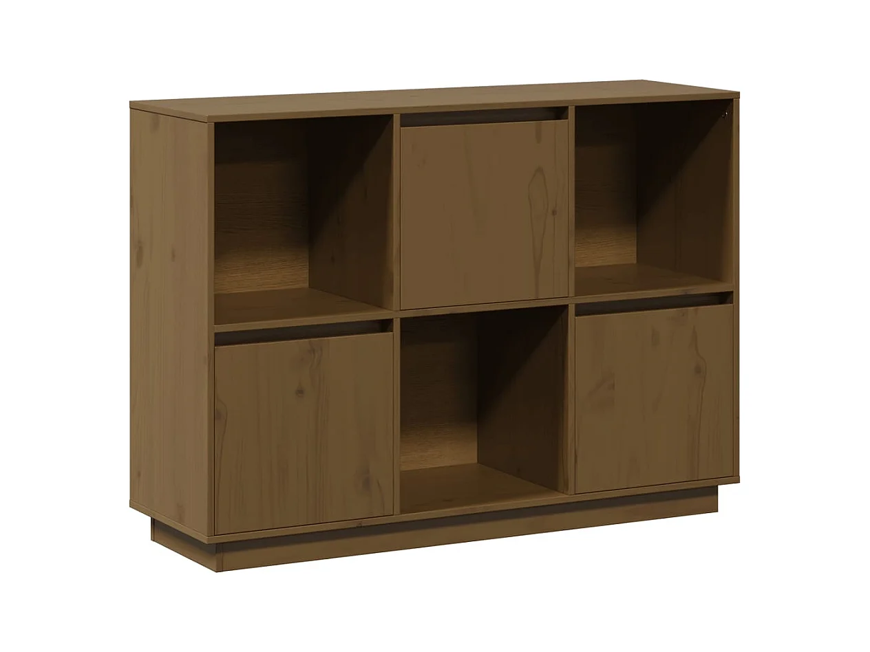 Credenza cassettiera cassettiera mobile contenitore organizer cucina soggiorno soggiorno 110,5 x 35 x 80 cm legno di pino massiccio marrone 02_0035734