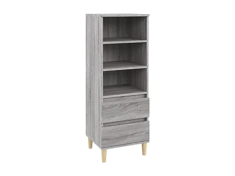 Aparador buffet cómoda mueble almacenaje organizador cocina salón salón alto Sonoma 40 x 36 x 110 cm madera contrachapada gris 02_0035358
