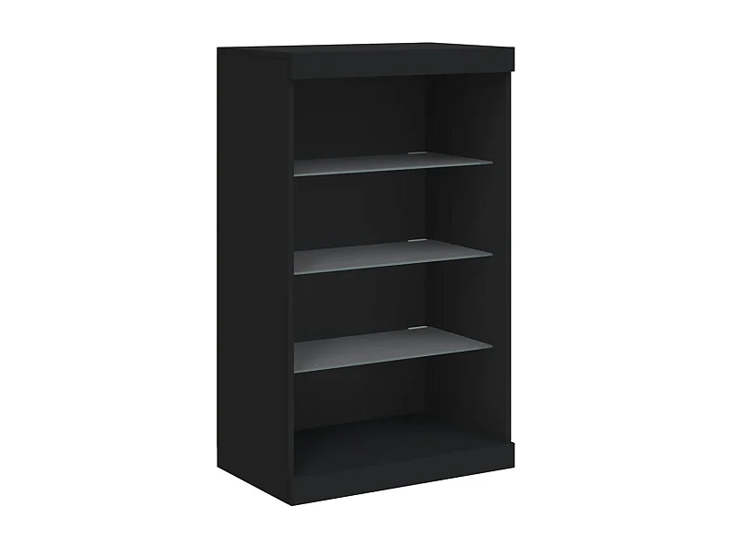 Aparador cómoda cómoda armario mueble organizador cocina salón salón con luces LED 60,5 x 37 x 100 cm negro 02_0030039