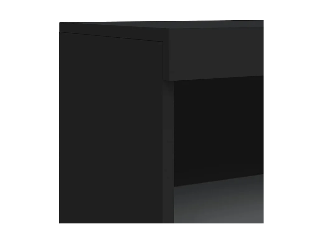 Aparador cómoda cómoda armario mueble organizador cocina salón salón con luces LED 60,5 x 37 x 100 cm negro 02_0030039