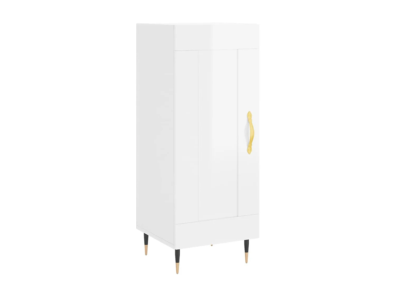 Credenza buffet cassettiera mobile contenitore organizer cucina soggiorno lucido 34,5 x 34 x 90 cm derivati ​​del legno bianco 02_0030591