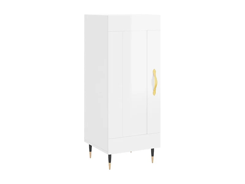 Credenza buffet cassettiera mobile contenitore organizer cucina soggiorno lucido 34,5 x 34 x 90 cm derivati ​​del legno bianco 02_0030591