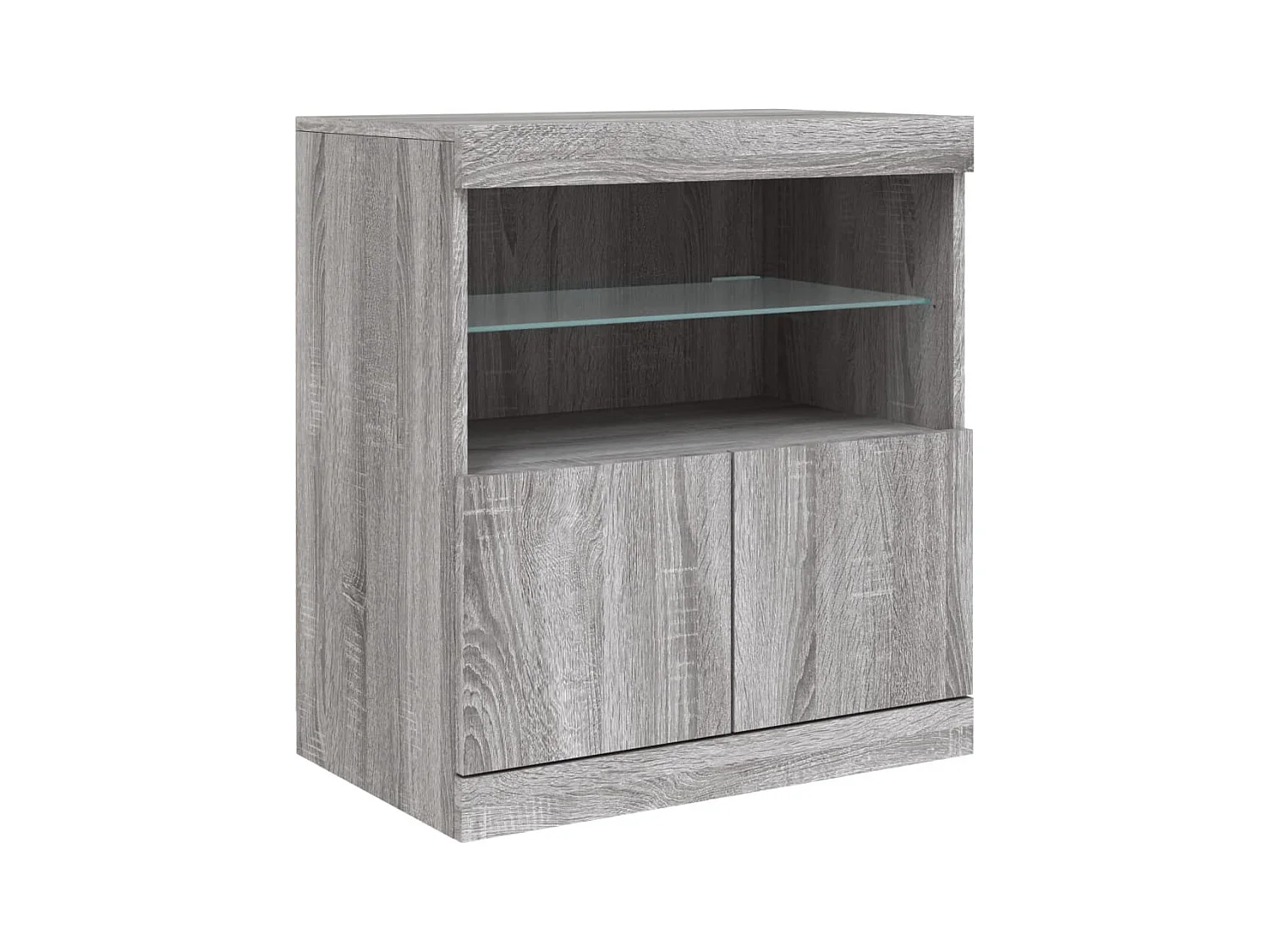Credenza buffet cassettiera mobile contenitore organizer cucina soggiorno soggiorno con luci a LED Sonoma 60 x 37 x 67 cm grigio 02_0030080