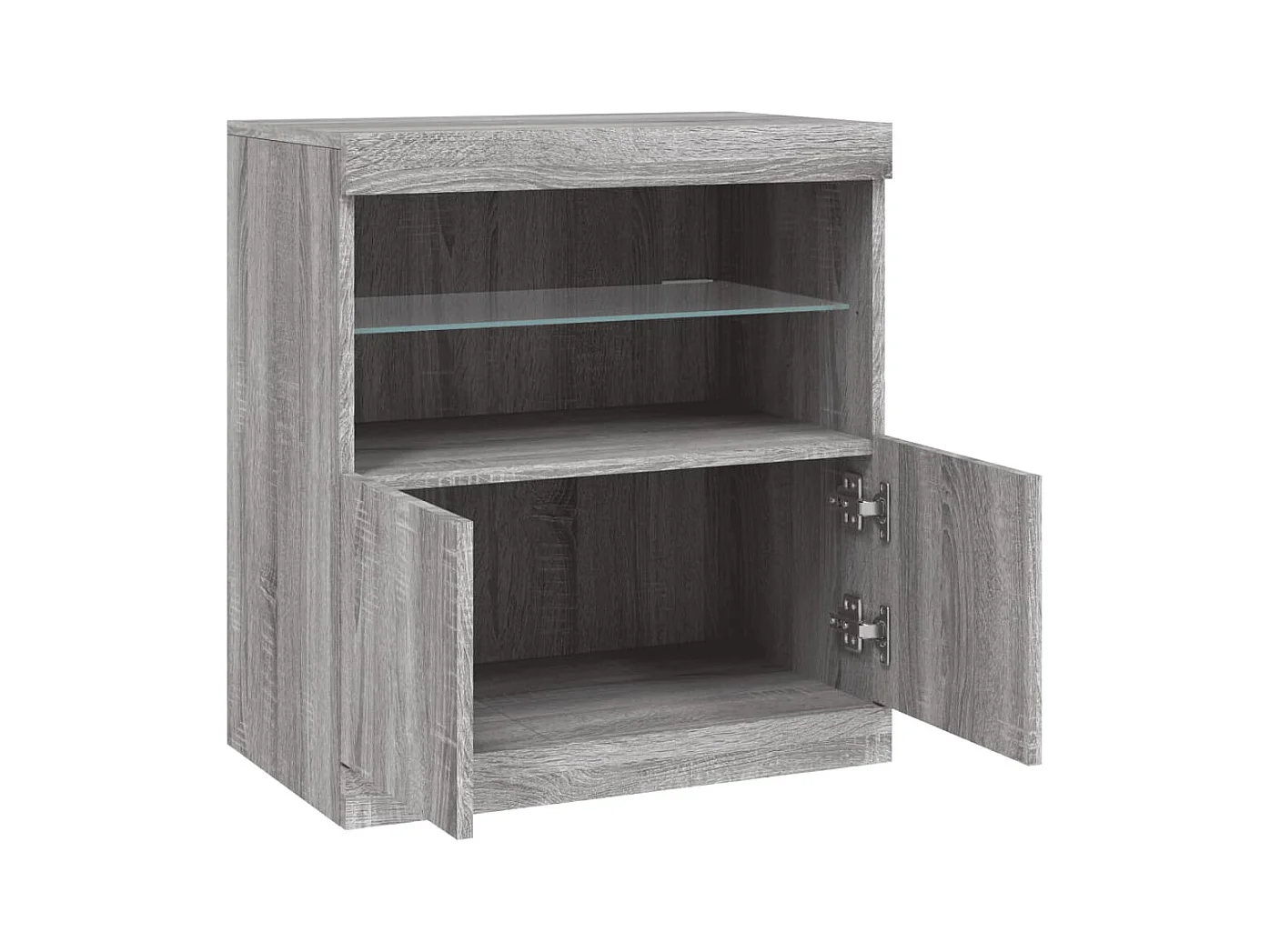 Credenza buffet cassettiera mobile contenitore organizer cucina soggiorno soggiorno con luci a LED Sonoma 60 x 37 x 67 cm grigio 02_0030080