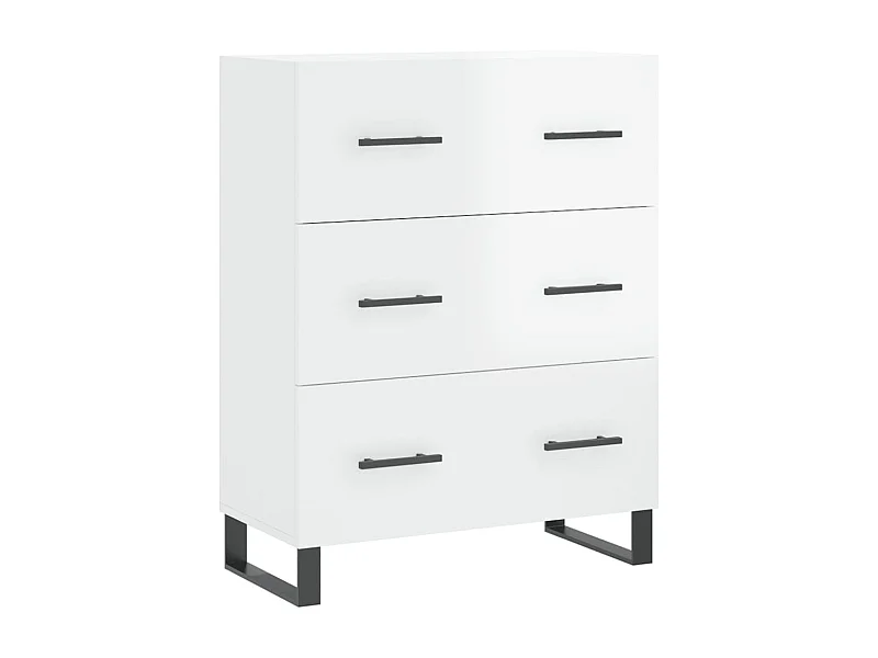 Aparador buffet cómoda armario mueble organizador cocina salón brillante 69,5 x 34 x 90 cm madera contrachapada blanco 02_0030703