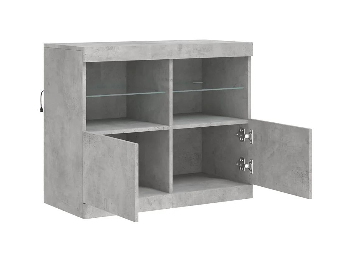Credenza buffet cassettiera mobile contenitore organizer cucina soggiorno soggiorno con luci a LED 81 x 37 x 67 cm grigio 02_0030009