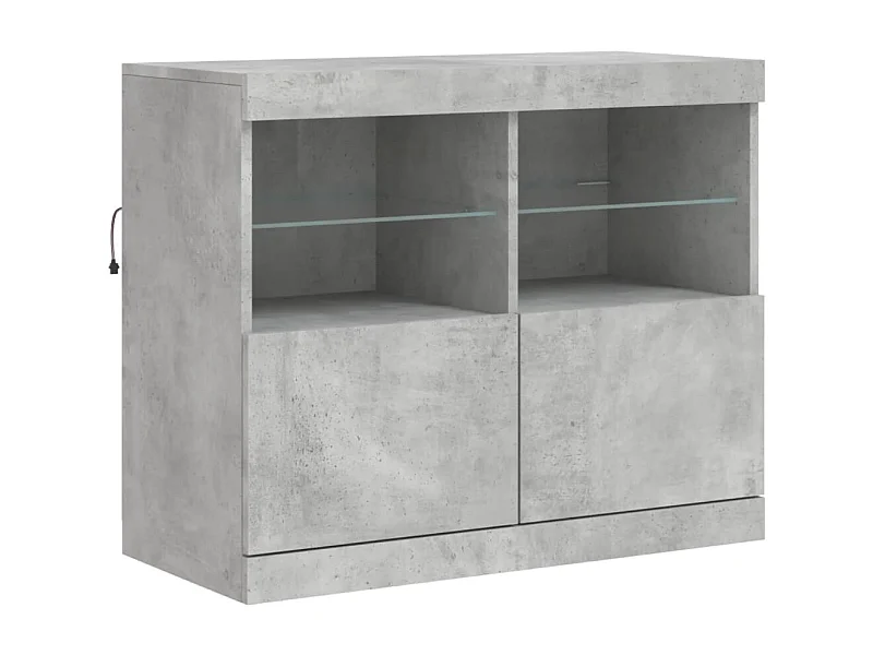 Aparador buffet cómoda armario mueble organizador cocina salón salón con luces LED 81 x 37 x 67 cm gris 02_0030009