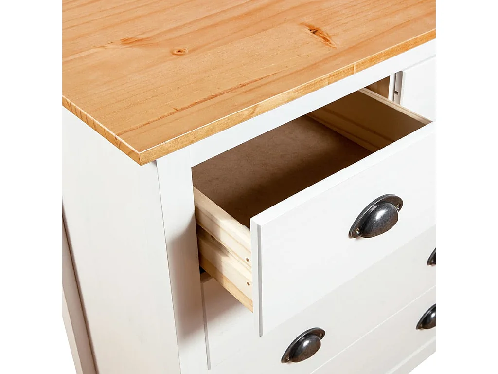 Aparador cômoda armário armário organizador cozinha sala Hill 79 x 40 x 80 cm madeira maciça de pinho branco 02_0035670