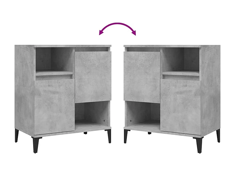 Buffet aparador cômoda armário unidade de armazenamento organizador cozinha sala salas 3 peças 60 x 35 x 70 cm madeira trabalhada cinza 02_0037118