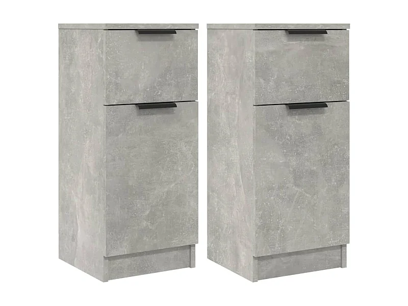 Aparador buffet cómoda armario mueble organizador cocina salón salón juego de 2 30 x 30 x 70 cm madera contrachapada gris 02_0036844