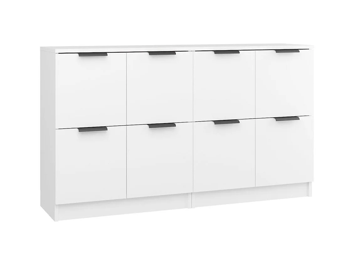 Credenza buffet cassettiera mobile contenitore organizer cucina soggiorno soggiorni set da 2 60 x 30 x 70 cm legno composito bianco 02_0036670