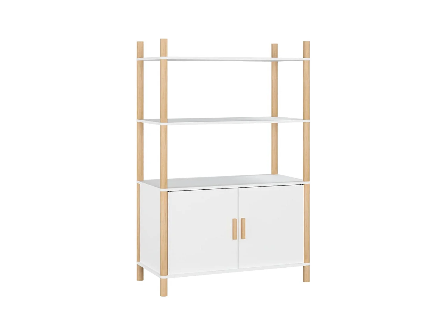 Credenza buffet cassettiera mobile contenitore organizer cucina soggiorno soggiorno alto 80 x 40 x 121 cm derivati ​​del legno bianco 02_0032771