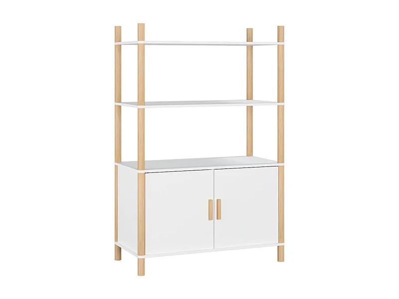 Credenza buffet cassettiera mobile contenitore organizer cucina soggiorno soggiorno alto 80 x 40 x 121 cm derivati ​​del legno bianco 02_0032771