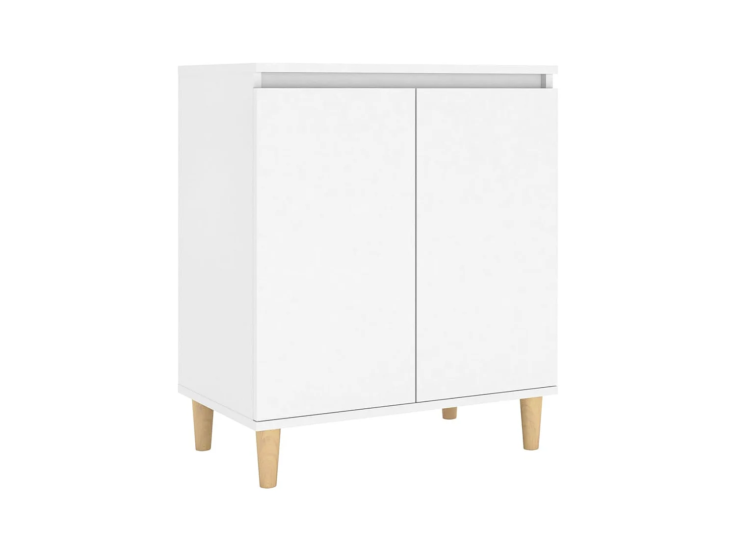 Credenza credenza cassettiera mobile contenitore organizer cucina soggiorno soggiorno con gambe in legno massello multistrato bianco 02_0030091