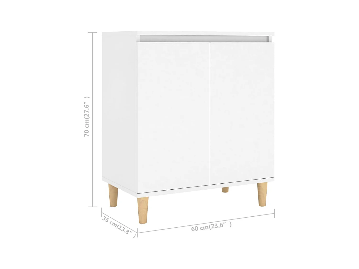 Credenza credenza cassettiera mobile contenitore organizer cucina soggiorno soggiorno con gambe in legno massello multistrato bianco 02_0030091